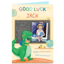 Photo Good Luck Card - Dinosaur School Starter