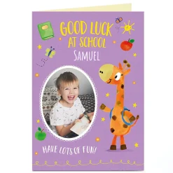 Photo Good Luck Card - School Starters Giraffe