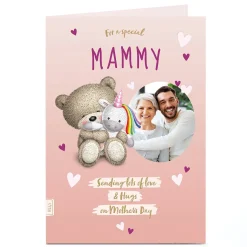 Photo Hugs Bear Mother's Day Card - Lots Of Love, Mammy