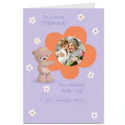 Photo Hugs Mother's Day Card - Pastel Purple Beautiful Day, Nanna