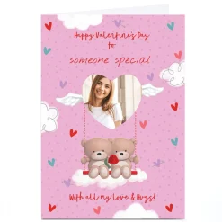 Photo Hugs Valentine's Day Card - Cute Bears on Swing, Someone Special