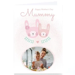 Photo Juniper & Rose Mother's Day Card - Mummy, Pink Bunnies