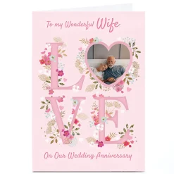 Photo Kerry Spurling Anniversary Card - Pink LOVE