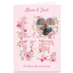 Photo Kerry Spurling Anniversary Card - Pink LOVE