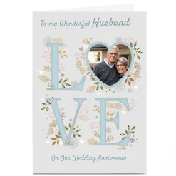 Photo Kerry Spurling Anniversary Card - Blue LOVE