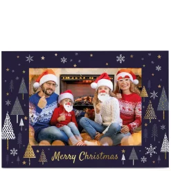 Photo Kerry Spurling Christmas Card - Blue Tree Border