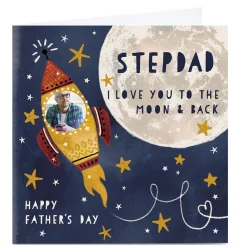 Photo Kerry Spurling Father's Day Card - Stepdad Moon & Back