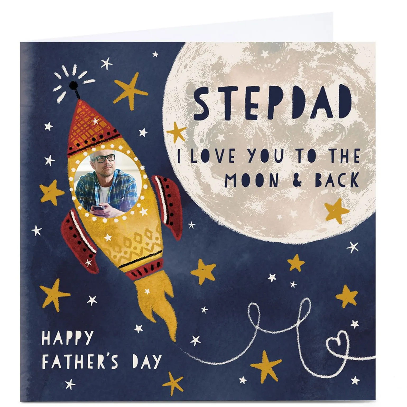 Photo Kerry Spurling Father's Day Card - Stepdad Moon & Back
