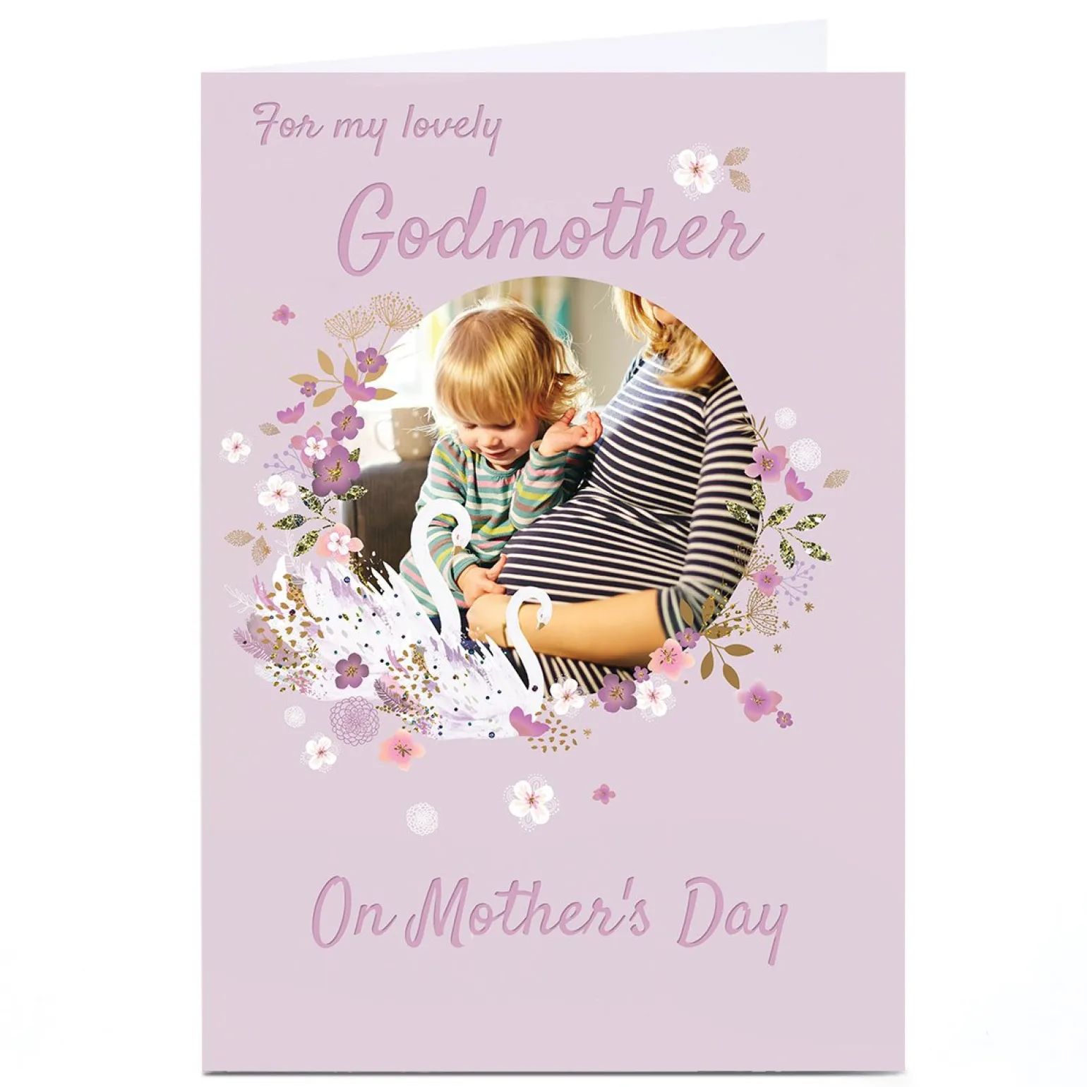 Photo Kerry Spurling Mother's Day Card - Godmother, Swans