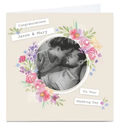 Photo Kerry Spurling Wedding Card - Floral Circle