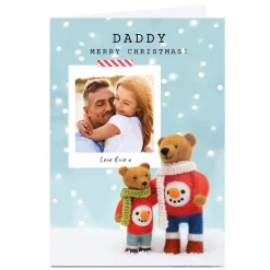 Photo Lemon & Sugar Christmas Card - Daddy, Felted Bears