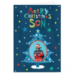 Photo Lindsay Kirby Christmas Card - Blue Tree, Son