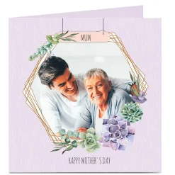 Photo Mother's Day Card - Floral Hexagon