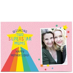 Photo Mother's Day Photo Card - Two Superstar Mums