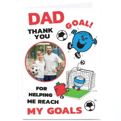 Photo Mr Men Father's Day Card - Helping Me Reach My Goals, Dad