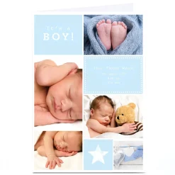 Photo New Baby Card - It's A Boy! Photo Collage