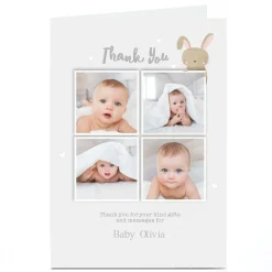 Photo New Baby Card - Thank You Bunny