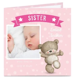 Photo New Baby Hugs Card - To My New Sister
