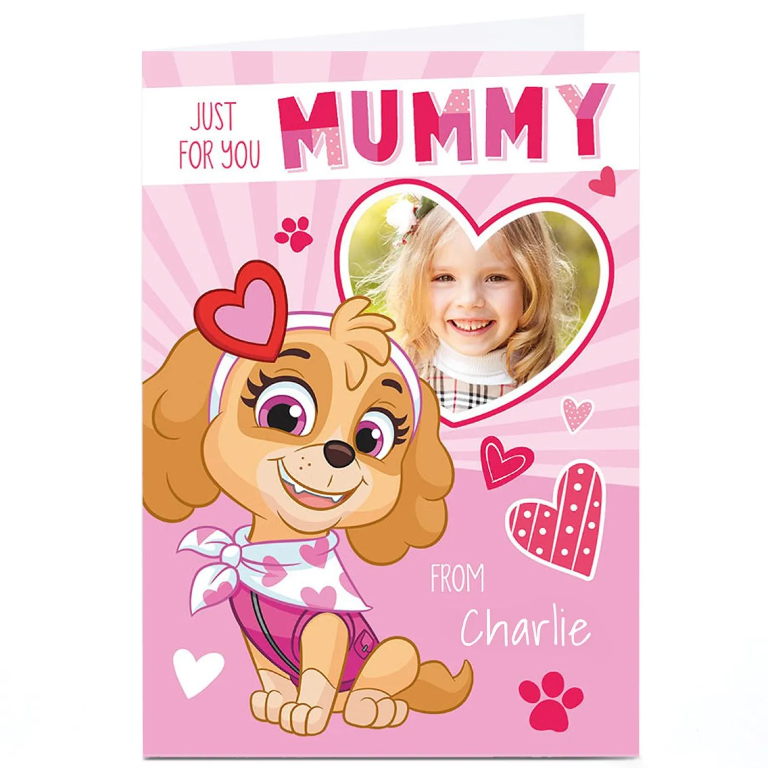 Photo Paw Patrol Valentine's Day Card - Skye, Mummy