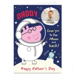 Photo Peppa Pig Father's Day Card - To The Moon & Back