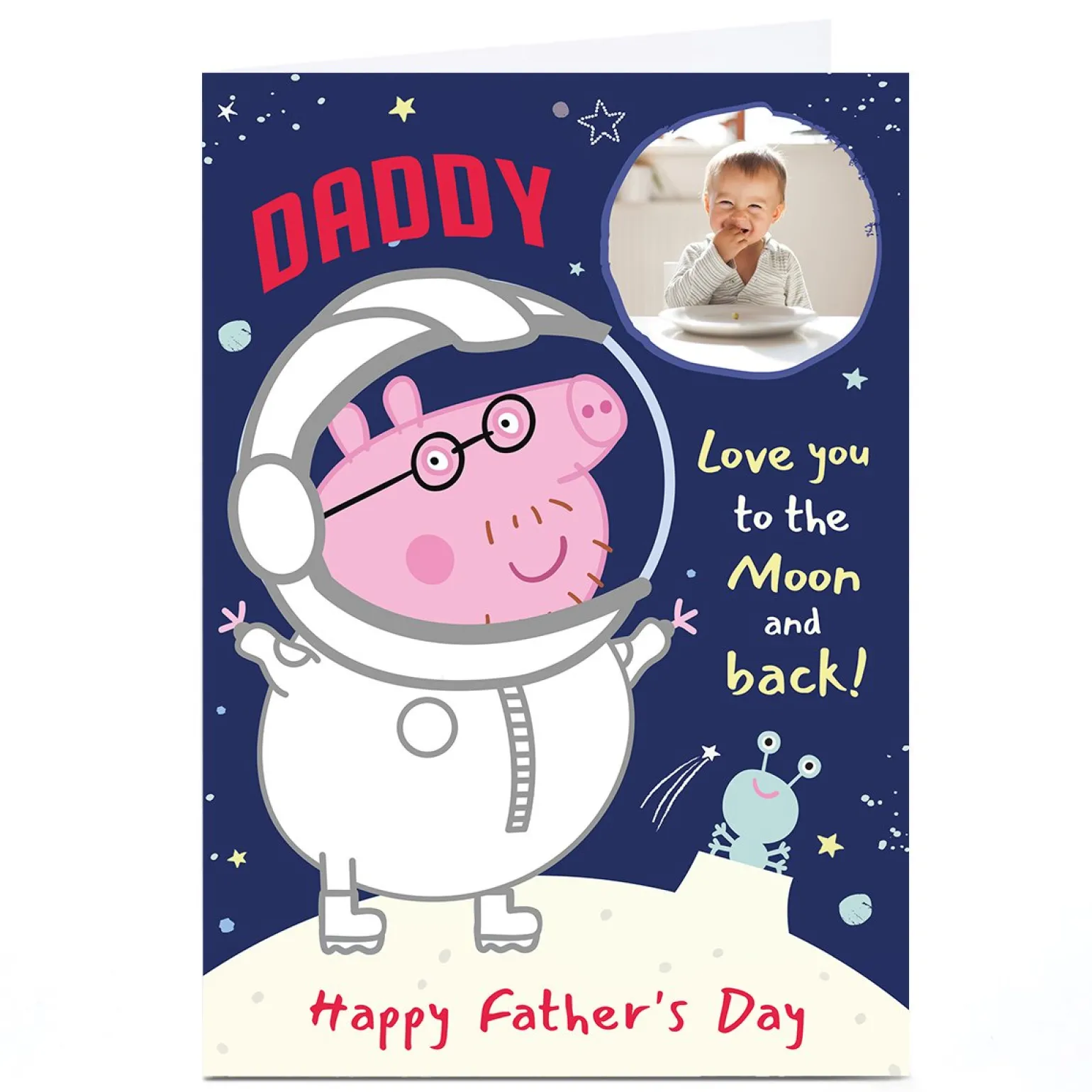 Photo Peppa Pig Father's Day Card - To The Moon & Back