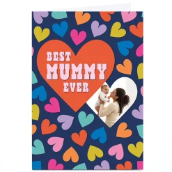 Photo Pigment Mother's Day Card - Best Mummy Ever Hearts
