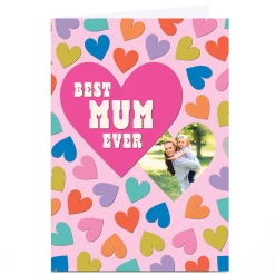Photo Pigment Mother's Day Card - Best Mum Ever Hearts