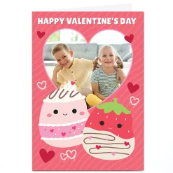 Photo Squishmallowa Valentine's Day Card - Pink and Hearts