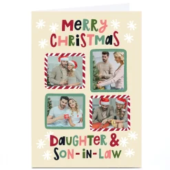 Photo Stevie Studio Christmas Card - 4 Festive Frames, Daughter and Son in Law