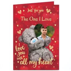 Photo Tatty Teddy Valentine's Day Card - With All my Heart, One I Love