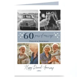 Photo 60th Anniversary Card - Happy Diamond Anniversary