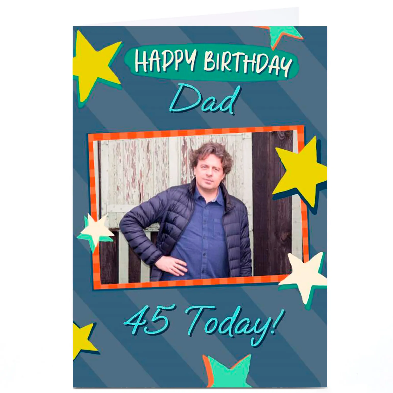 Photo 45th Birthday Card - Dad, 45 Today Stars