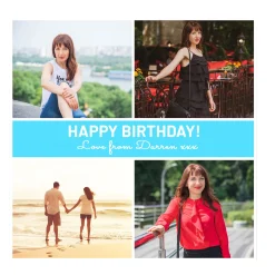 Photo Upload Belgian Chocolates - Blue, 4 Photos