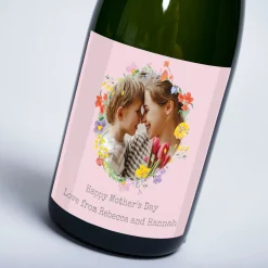 Photo Upload Champagne - Pink Floral Circle