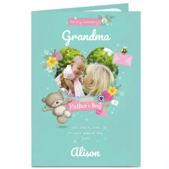 Photo Upload Mother's Day Card - Floral Heart