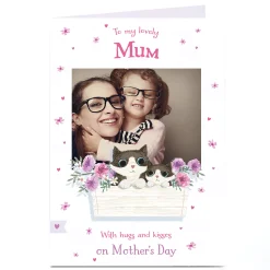 Photo Upload Mother's Day Card - Hugs And Kisses Cats