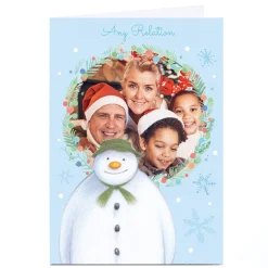 Photo Upload Snowman Christmas Card - Any Relation