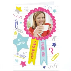 Photo Upload Thank You Teacher Card - Top Marks