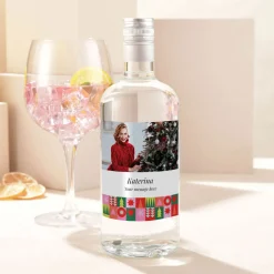 Photo Upload With a Message Gin - Festive Shapes