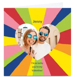 Photo Valentine's Day Card - Stripy Heart