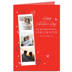 Photo Valentine's Day Card - Photo Booth Strip, Beautiful Girlfriend