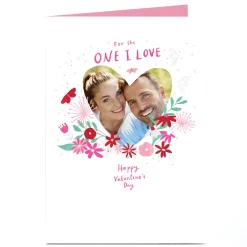 Photo Valentine's Day Card - Flower Border Heart, One I Love
