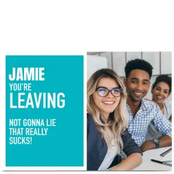 Photo Wordee Leaving Card - Really Sucks