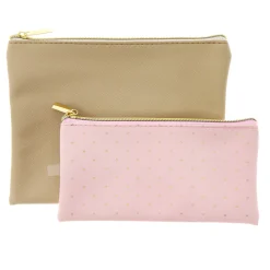 Pink & Gold Make-Up Bag Duo