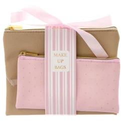 Pink & Gold Make-Up Bag Duo