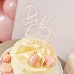 Pink Baby Girl Acrylic Cake Topper