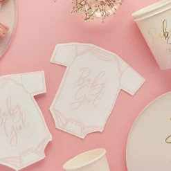 Pink Baby Girl Babygrow Paper Napkins - Pack of 16