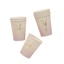Pink Baby Girl Paper Cups - Pack of 8