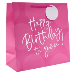 Pink Happy Birthday Gift Bags - Multipack of 3