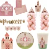 Pink Princess Party Tableware & decorations Bundle - 8 Guests